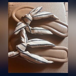 Target Tan and Black Striped Sandals